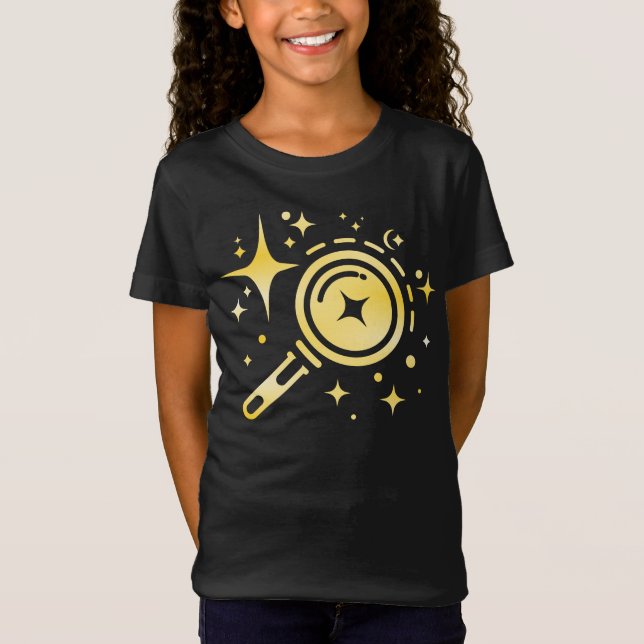 Camiseta Estrelas emblem Sparkle AI, farol da era digital (Frente)