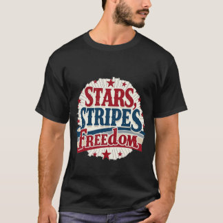 Camiseta Estrelas, faixas e liberdade