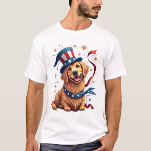 Camiseta Estrelas Flutuantes do Golden Retriever P