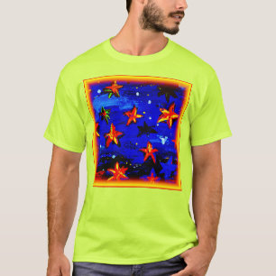 Camiseta Estrelas Laranja Brilhantes. Comprar Agora