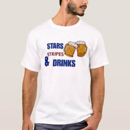 Camiseta Estrelas Listras & Drinks Engraçado Patriótico 4 d