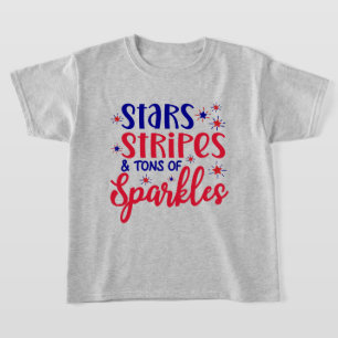 Camiseta Estrelas Listras e Muitos Brilhos 4 De Julho