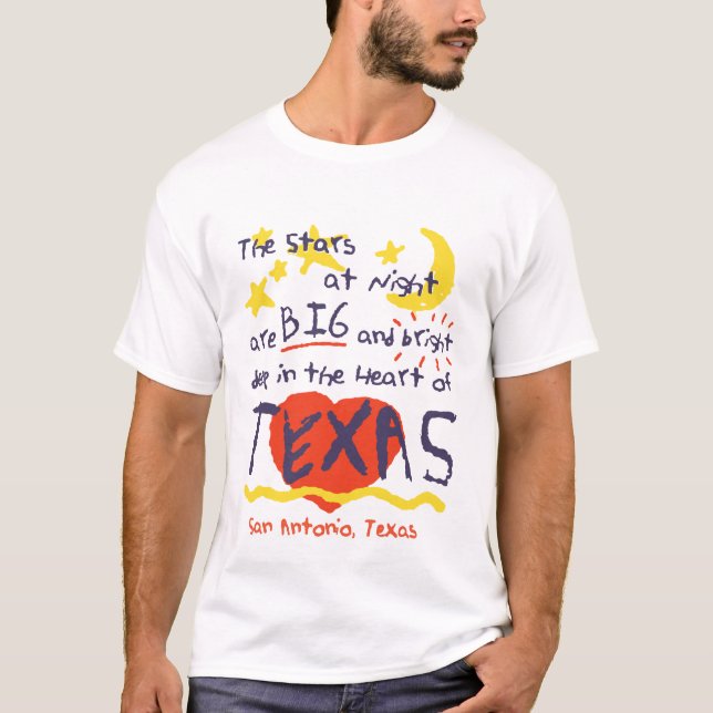 Camiseta Estrelas na noite, grande e brilhante, Texas (Frente)