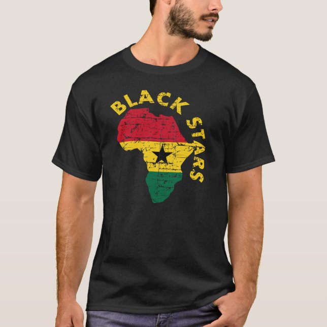 Camiseta Estrelas pretas de Ghana (Frente)