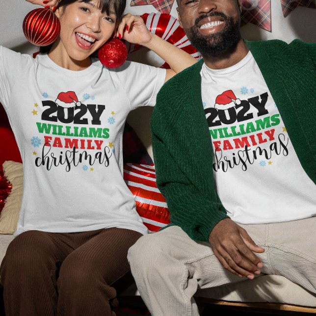 Camiseta Estrelas Snowflakes Natal Famílias de Ano Santa Ha (Criador carregado)