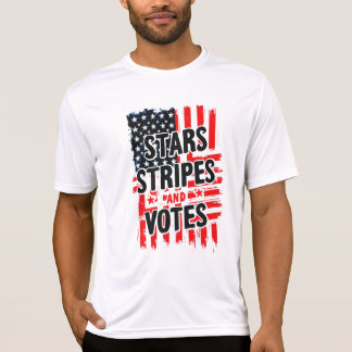 Camiseta Estrelas, Stripes e Votos com bandeira americana