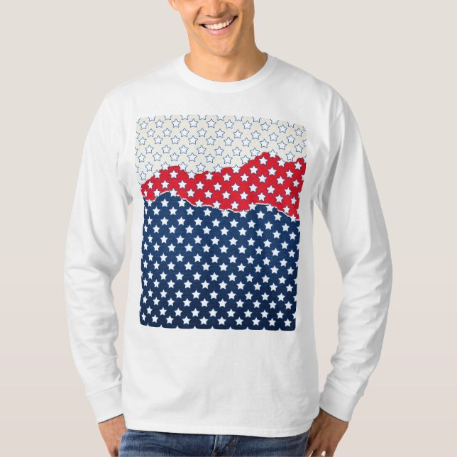 Camiseta Estrelas Vermelhas, Brancas e Azuis (EUA) (Estados (Frente)