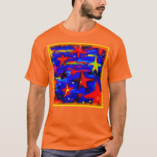 Camiseta Estrelas Vermelhas Coloridas. Comprar Agora