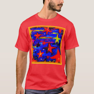 Camiseta Estrelas Vermelhas Coloridas. Comprar Agora