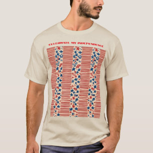 Camiseta Estrelas Vermelhas e Azuis e Stripes T-Shirt