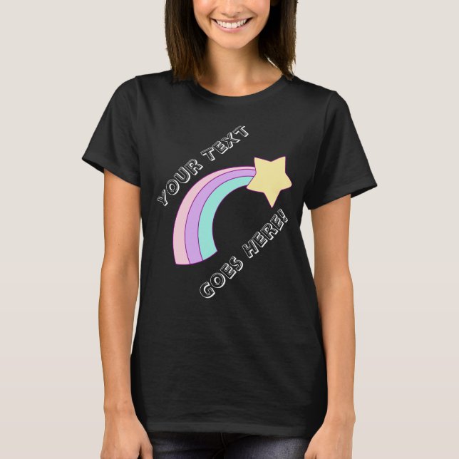 Camiseta Estrelha de Fotografar Arco-Íris Cuja Mensagem (Frente)