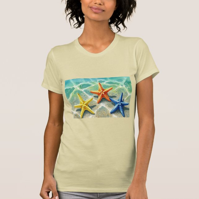 Camiseta Estrellas de mar de colores (Frente)