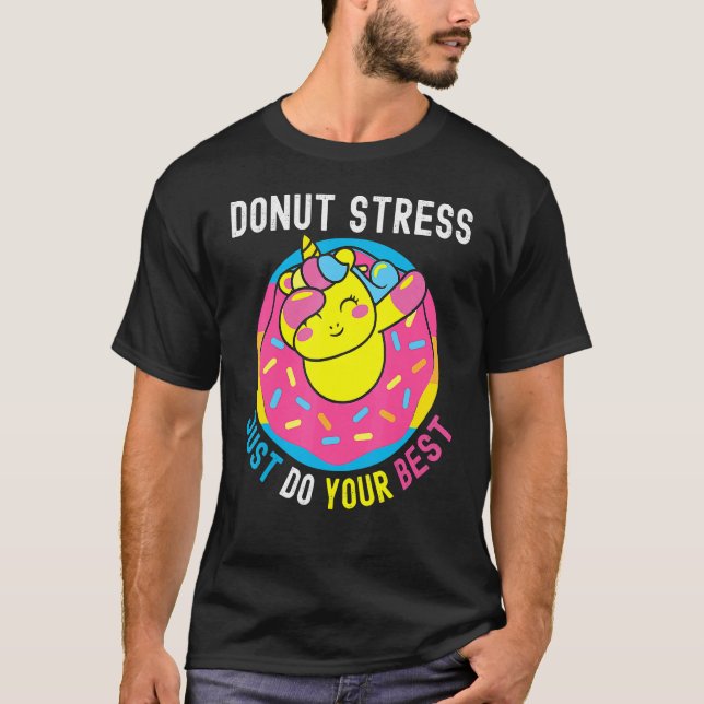 Camiseta Estresse na Rosquinha Unicorn Apenas Faça Seus Mel (Frente)
