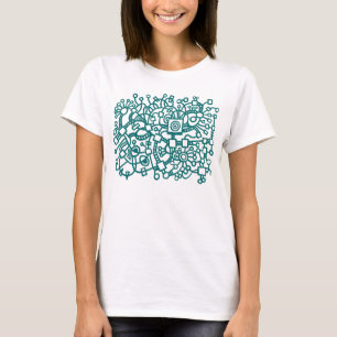 Camiseta Estrutura abstrata - verde de musgo