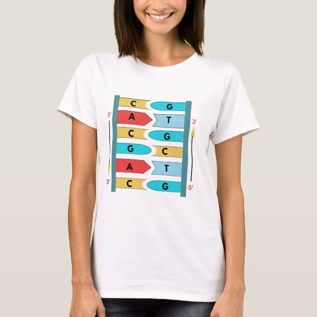 Camiseta Estrutura da Molécula de DNA, Presente de Ciência  (Frente)