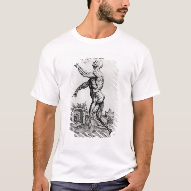 Camiseta Estrutura da musculatura de um homem (b/w negativo (Frente)