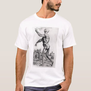 Camiseta Estrutura da musculatura de um homem (b/w negativo