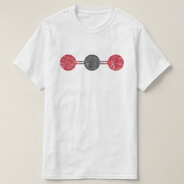 Camiseta Estrutura molecular de dióxido de carbono (Frente do Design)