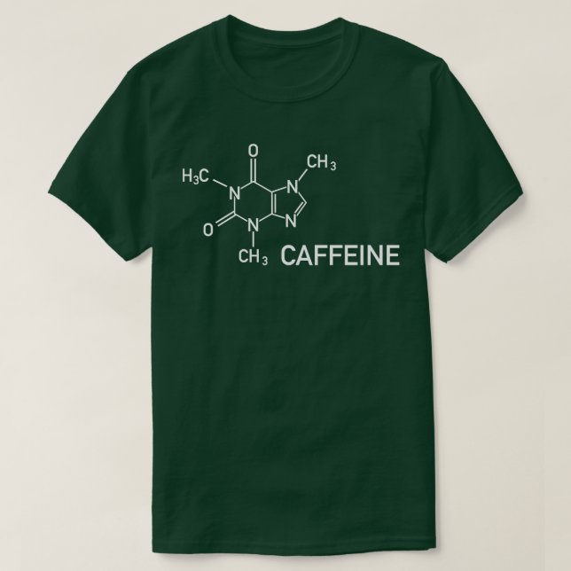 Camiseta Estrutura química da cafeína café (Frente do Design)