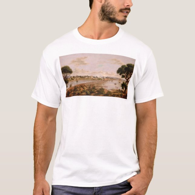 Camiseta Estuário de Oakland perto do lago Merritt (1232A) (Frente)