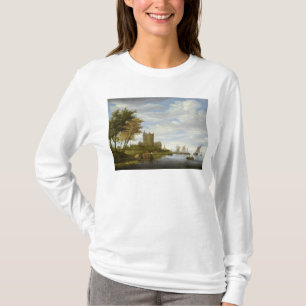 Camiseta Estuário do rio com um castelo