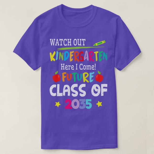 Camiseta Estudante Cuidado Com O Jardim De Infância Eu Vim  (Frente do Design)