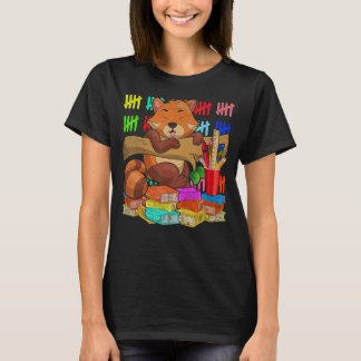Camiseta Estudante da Escola de Animais Selvagem Panda Verm