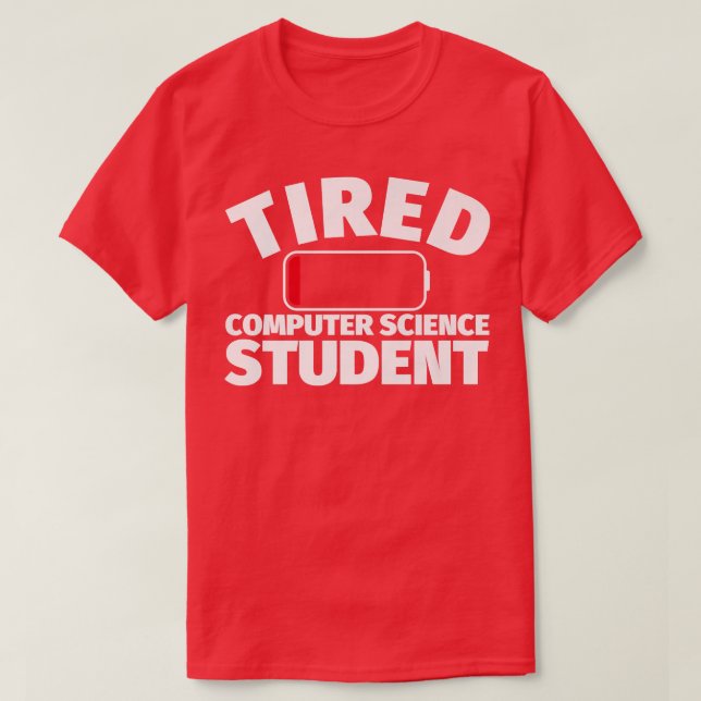 Camiseta Estudante de Ciência da Computação Cansada Premium (Frente do Design)