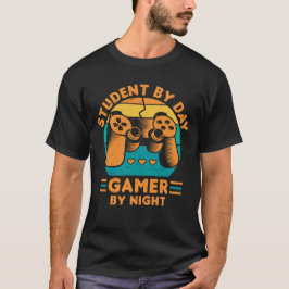 Camiseta Estudante de Dia, Jogador de Noite, Graduado em Jo