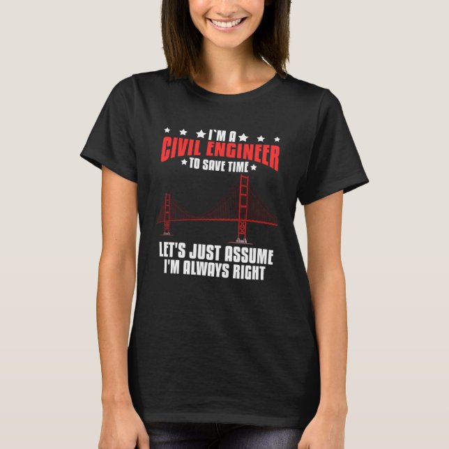 Camiseta Estudante de Engenharia do Construtor de Ponte do  (Frente)