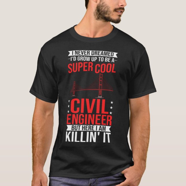 Camiseta Estudante de Engenharia do Construtor de Ponte do  (Frente)