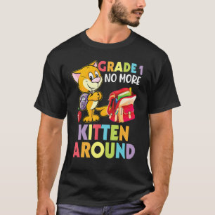 Camiseta Estudante De Gato De Volta Ao Nível 1 Do Dia Da Es
