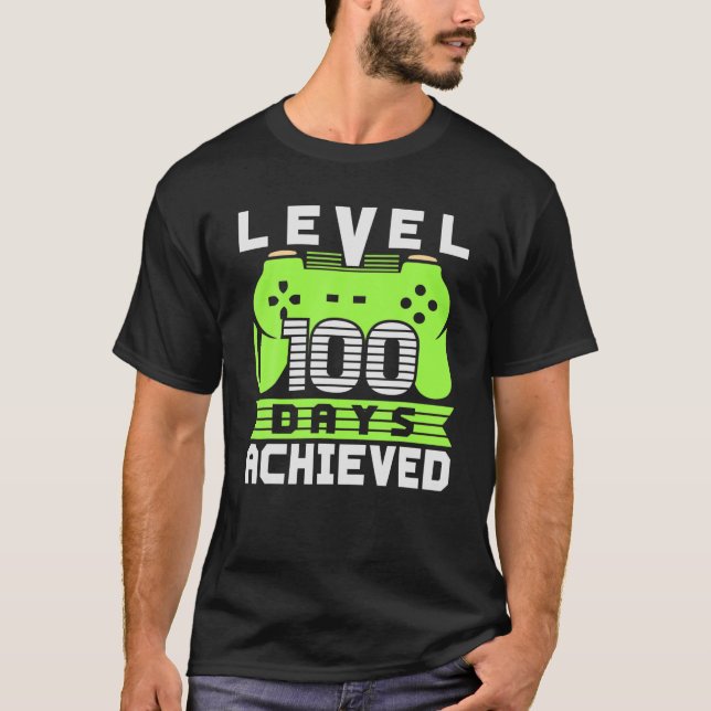 Camiseta Estudante De Jogos De Vídeo 100º Dia Professor 100 (Frente)