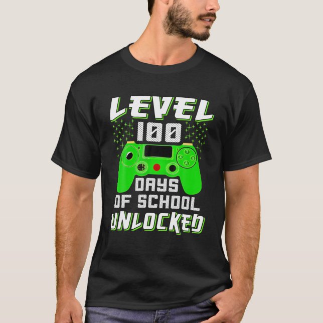 Camiseta Estudante De Jogos De Vídeo 100º Dia Professor 100 (Frente)