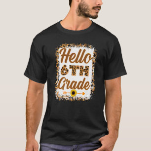 Camiseta Estudante de Leopardo de girassol, 6, Gratuito, Pr