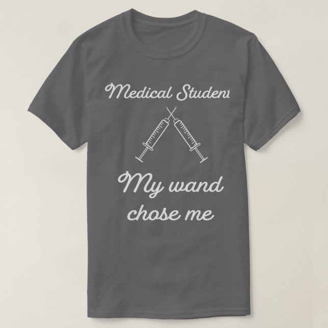 Camiseta Estudante de Medicina Minha varinha me escolheu 1 (Frente do Design)