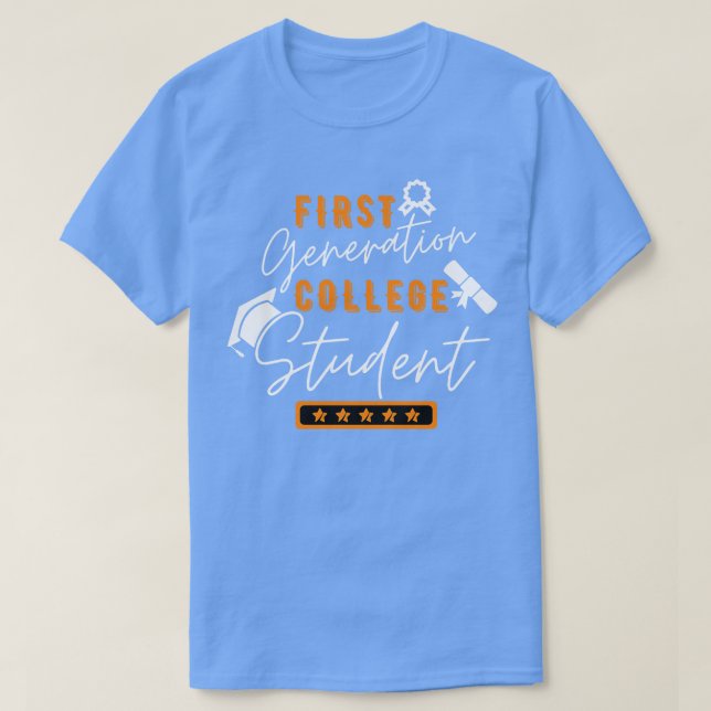 Camiseta Estudante de primeira geração do ensino superior 1 (Frente do Design)