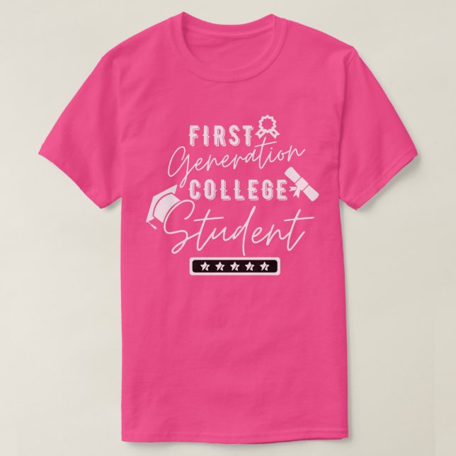 Camiseta Estudante de primeira geração do ensino superior 8 (Frente do Design)