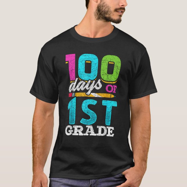 Camiseta Estudante De Primeiro Grau 100. º Dia Oferece 100  (Frente)