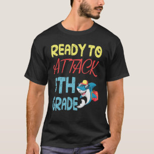 Camiseta Estudante De Tubarão De Volta Ao Dia Da Escola Pro