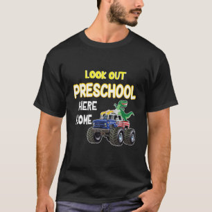 Camiseta Estudante Dinossauro Caminhão Caminhante Olhe Para