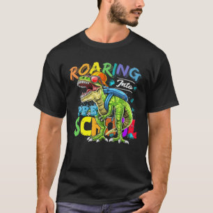 Camiseta Estudante Dinossauro Viajando Para A Pré-Escola Pr