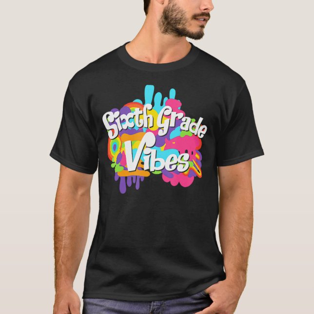 Camiseta Estudante Do Grau VI Vibes Da 6 De Volta À Escola (Frente)