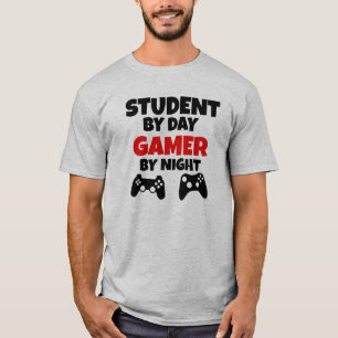 Camiseta Estudante em o dia, Gamer em a noite
