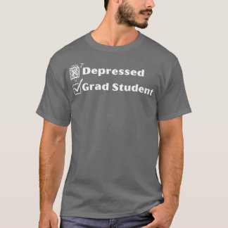 Camiseta Estudante Formando deprimido Formando Engraçado Es