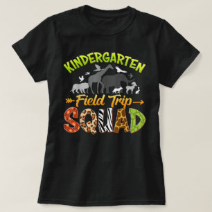 Camiseta Estudante Kindergarten Zoo Field Trip Squad Kinder