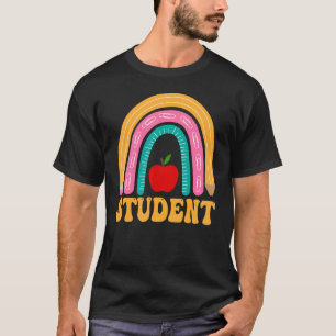 Camiseta Estudante Rainbow Pencil Mulheres De Volta À Appre