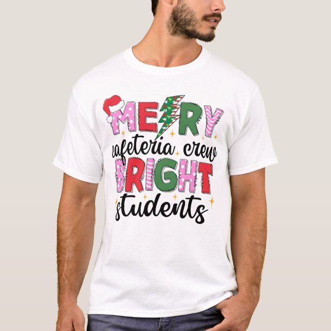 Camiseta Estudantes de Brilho da Tripulação da feliz, Xmas (Frente)