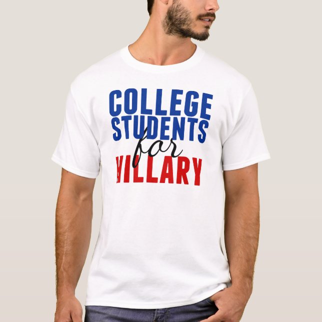 Camiseta Estudantes universitários para Hillary (Frente)