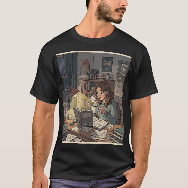 Camiseta Estudar e cafeinar (Frente)